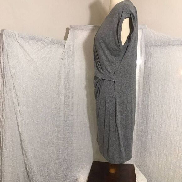 GAP Gray Short Sleeve Dress Gathered Dress Waist Size M - Picture 4 of 11